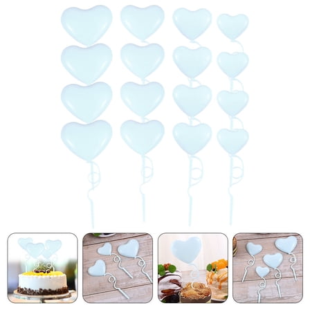 MLINS 36pcs Heart Balloon Cupcake Toppers Valentine's Day Cake Decorations Heart Cake Picks