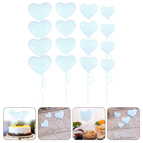 MLINS 36pcs Heart Balloon Cupcake Toppers Valentine's Day Cake Decorations Heart Cake Picks