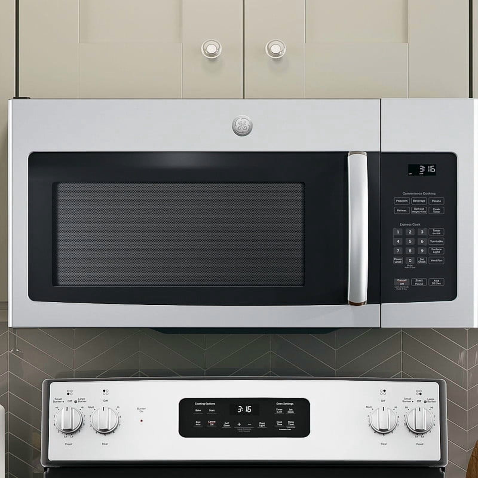 GE 1.6 cu ft Over-the-Range Microwave Oven, Stainless Steel, 1000W, Vent 300 CFM, Model JNM3163RJSS
