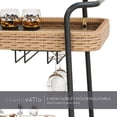 thumbnail image 4 of Grand Patio Outdoor & Indoor Wicker Rolling Bar Cart, 2-Tier Outdoor Serving Cart with Wheels Steel Frame, Patio Furniture, Natural, 4 of 9