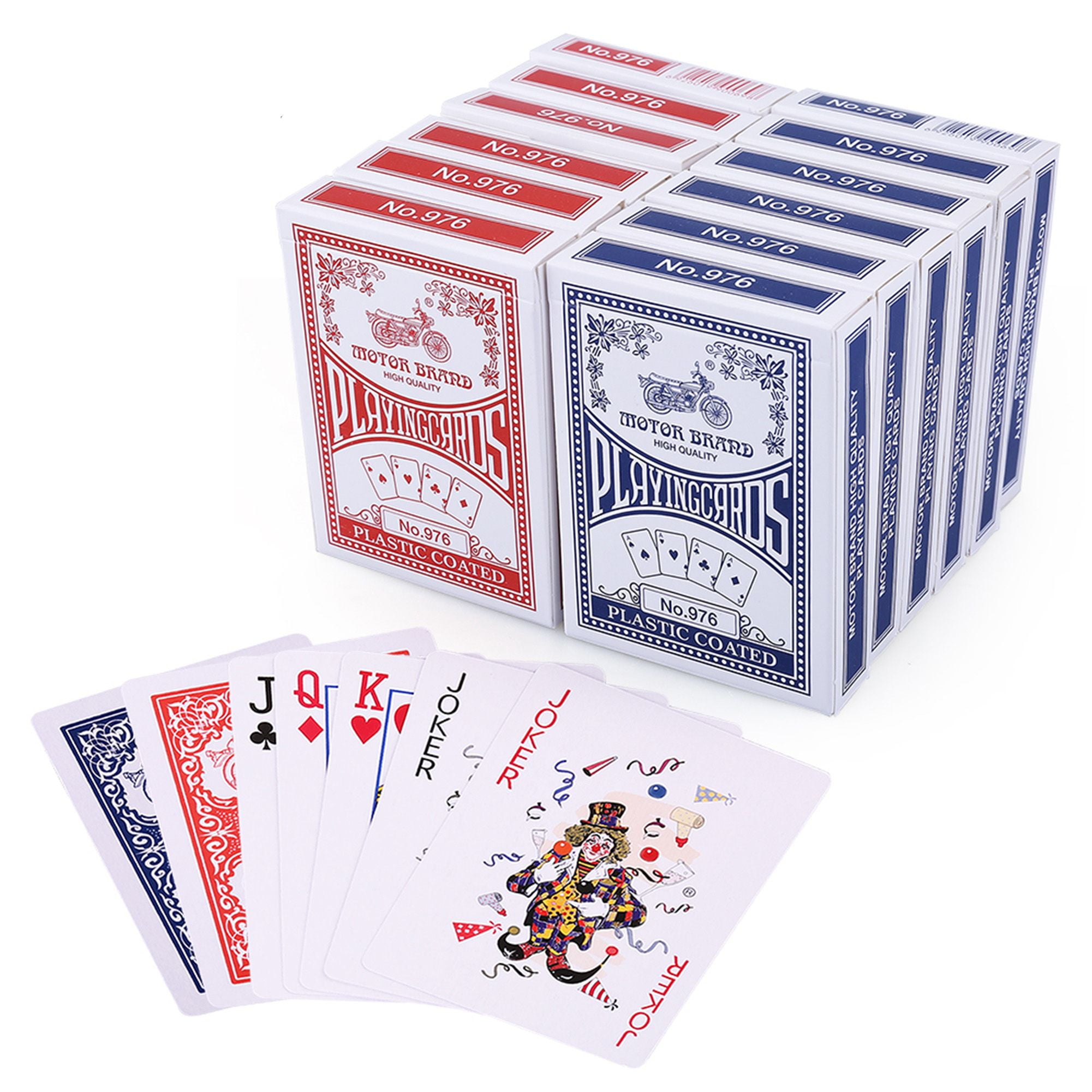 2 x Deck of Professional Plastic Coated Playing Cards Bridge Size 52 cards Blue 