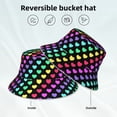thumbnail image 2 of Sikiie Rainbow Hearts Reflective Double-Sided Bucket Hat, Sun Hat, for Gardening, Beaching, Camping, Hiking, Fishing, 2 of 6
