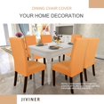thumbnail image 2 of Stretch Chair Covers for Dining Chairs Set of 4 Decorative Jacquard Dining Room Chair Covers Washable Kitchen Chair Slip Covers for Dining Room, Hotel, Party (4, Orange), 2 of 7