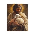 thumbnail image 2 of CozyNet The Good Shepherd Carrying A Lamb Glowing Warmth & Gentle Divine Care Wall Art Prints With Frame Canvas Perfect for Living Room & Bedroom, Ready to Hang, Wall Decor 16"x20", 2 of 10