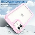 thumbnail image 5 of Dteck Case for iPhone 12, 6.1 inch, Shockproof Rubber Soft TPU Bumper Heavy Duty Acrylic Clear Hard Phone Case Cover, Pink, 5 of 8