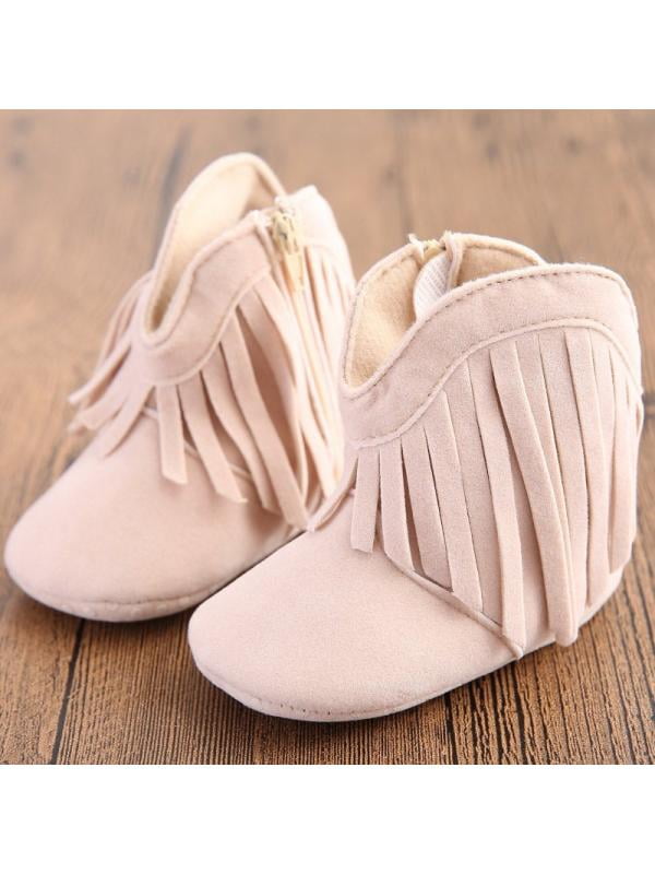 Topumt Newborn Toddler Boots Shoes Fringe Tassel Boots Baby Infant Boy Girl Soft Soled Winter Shoes