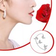 thumbnail image 3 of Aretes de plata para mujer Sonducket estilo estrella sin orificios para los oídos, 3 of 6