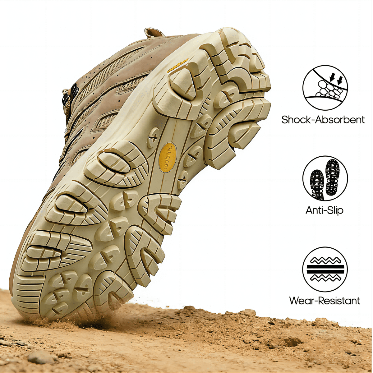 Gexuosn Hiking Shoes Lightweight Breathable Mesh Walking Sneakers Outdoor Hiking Boots, Khaki