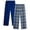 Royal/Grey Plaid, variant on Boys Pajama Pants Warm Fleece Sleep and Lounge Bottoms 2 Pack with Stretch Waist