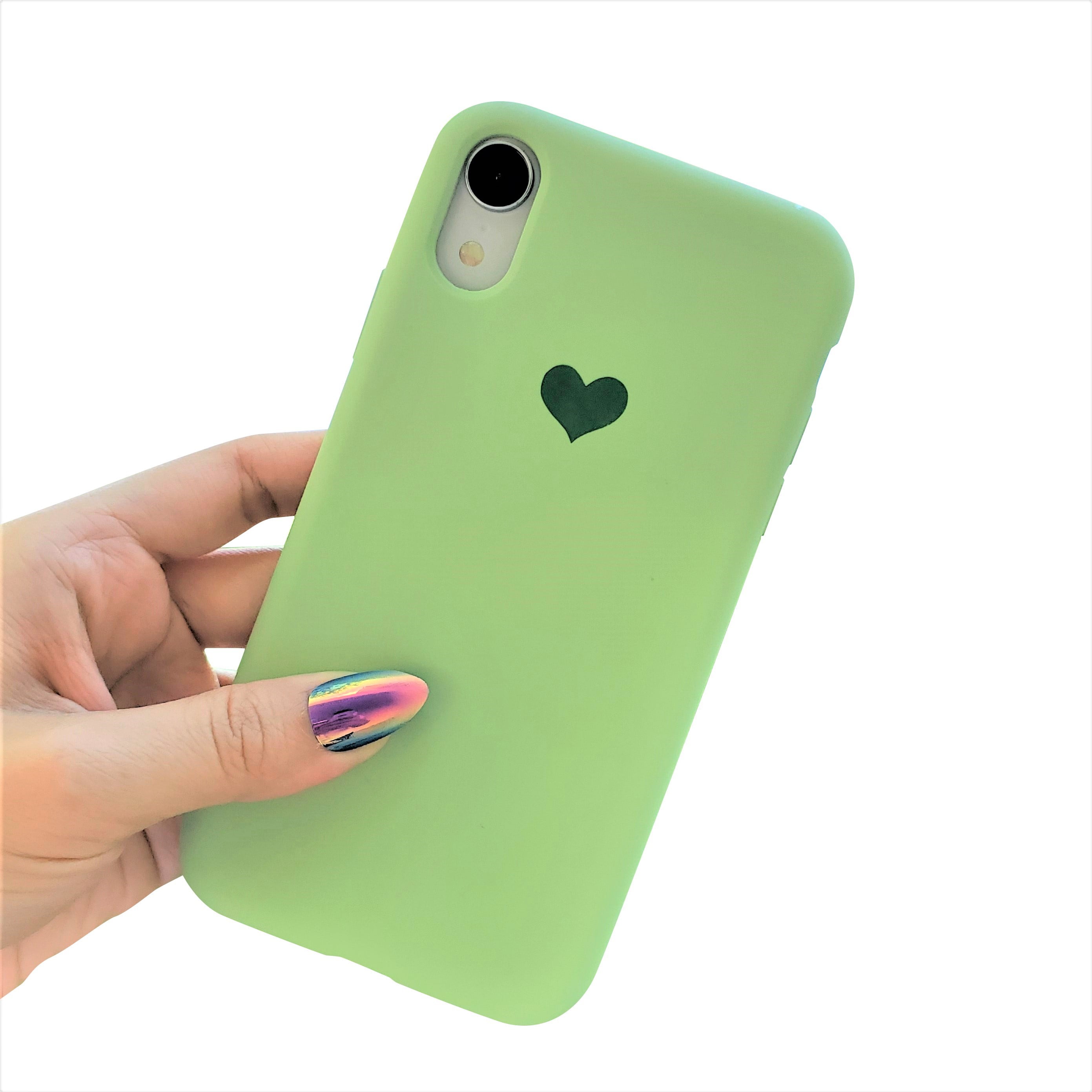 For Iphone 11 6 1 Cute Matte Heart Logo Microfiber Protective Shockproof Silicone Soft Case Walmart Com