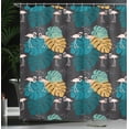 thumbnail image 4 of Ambesonne Safari Shower Curtain, Flamingos Tropic Monstera, 69"Wx75"L, Indigo and Multicolor, 4 of 5