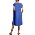 thumbnail image 2 of Vestido midi Zhyaj con cuello redondo y manga corta holgado, túnica de algodón, 2 of 7