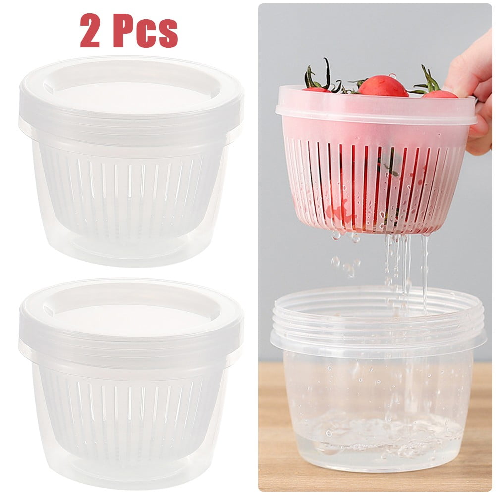 Gerich 2 Pcs Fresh Box Sealed Kitchen Plastic Food Storage Box