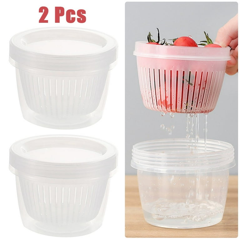 KECHEN Berry Keeper Colander, Fruit Keeper Box Bowl Fridge Food Storage  Washer Strainer Containers with Lids