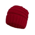 thumbnail image 1 of Men/Women's Chunky Soft Knitted Warm Winter Beanie Hat, Red, 1 of 4
