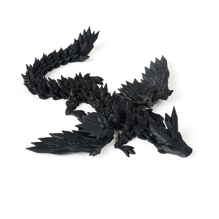 1PC BLACK 20cm 3D Printed Dragon Figurine, Flying Crystal Dragon, Dragon Egg Gift, Chinese Dragon Figure