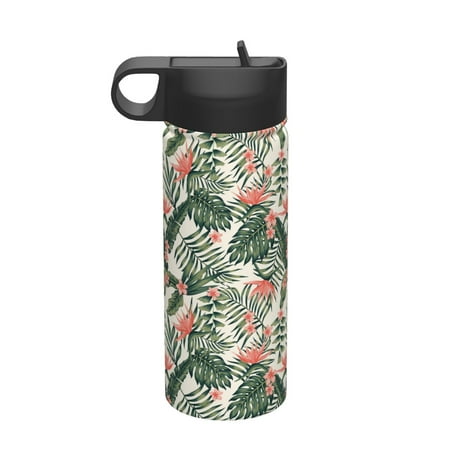 

Adobk Palm Trees and Tropical Print Water Bottle 18oz Sports Insulated Kettle for Cycling Gym Basketball Outdoor Suitable as a Present