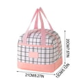thumbnail image 3 of Bolsa Térmica para El Almuerzo a Cuadros con Forro de Papel de Aluminio Reforzado: Bolsa de Mano de Gran Capacidad para El Trabajo, La Escuela, Picnics y Viajes; Bolsa Térmica Portátil Tipo Bento par, 3 of 7