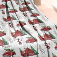 thumbnail image 3 of Red Christmas Farm and Truck Pattern Blanket,Comfortable Soft Flannel Throw Blanket,All Season,Warm Lightweight Blankets for Sofa Bed Couch Living Room Chair,30"x40", 3 of 4