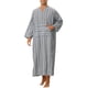 thumbnail image 2 of INSPIRAR CHIC Pijama de Rayas para Hombre, Corte Suelto, Ligero, Túnica Larga de Dormir, Gris M, 2 of 4