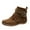 Brown, variant on Women's Round Toe Western Boots Pull On Ankle Cowboy Boots Suede Retro Winter Low Heel