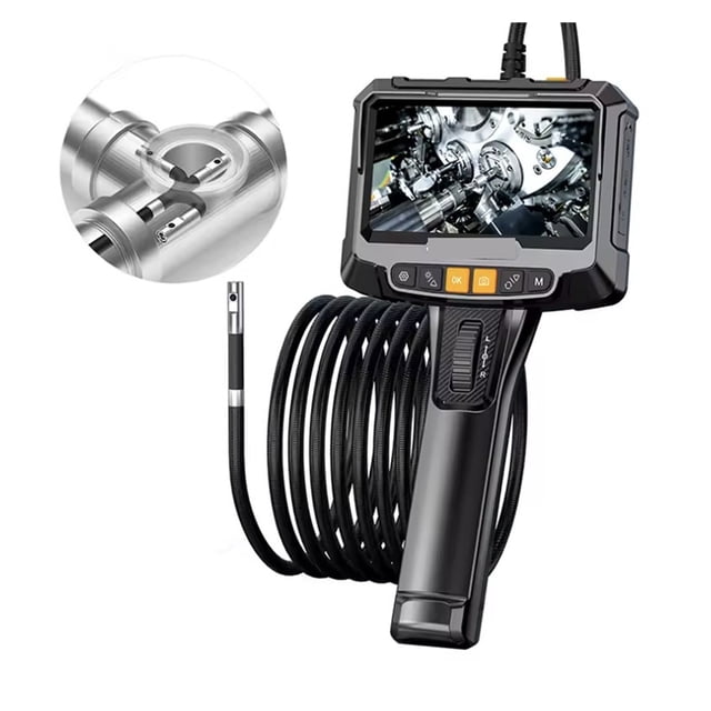 360° 2-way Dual lens Steering Industrial Borescope Endoscopy Camera 5 "HD Screen High ,Easily Maneuver