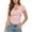#0405-Pink, variant on Crop Tops for Women Crew Round Neck Short Sleeve Front Bow Tie Cut Out Detail Solid Slim Crop Length Streetwear Tops for Women Slim Fit Streetwear Stretchy Tops