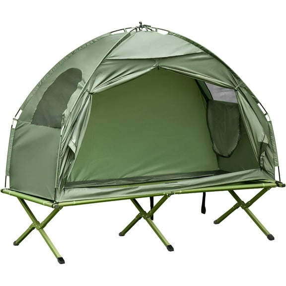 XgoodX Camping Tent Cot for Single Person, Folding Off-Ground Tent Bed Combo with Carry Bag, Portable Elevated Sleeping Cot for Hiking, Backpacking, and Outdoor Camping