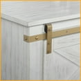 thumbnail image 3 of Rustic Antique White & Gold Coffee Table with Open Shelves & Drawer for Living Room, Easy Assembly, 3 of 10