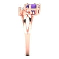 thumbnail image 3 of Three-Stone Engagement Ring for Women - 0.87ct Natural Amethyst in 14K Rose Gold Promise Ring, 3 of 6