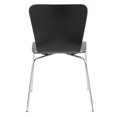 thumbnail image 5 of Bentwood Contemporary Stackable Dining Chair in Black Wood and Chrome by LumiSource - Set of 4, 5 of 8