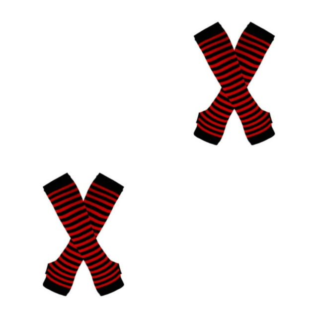 Thinsony Easy To Wear Over Knee Socks Highly Elastic And Durable Soft And Breathable Thick Thighs Long Stockings Polyester Red and black 2Set