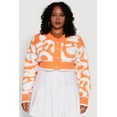 thumbnail image 2 of Womens Plus Size Tufted Knit Button Front Cropped Cardigan, 2 of 5