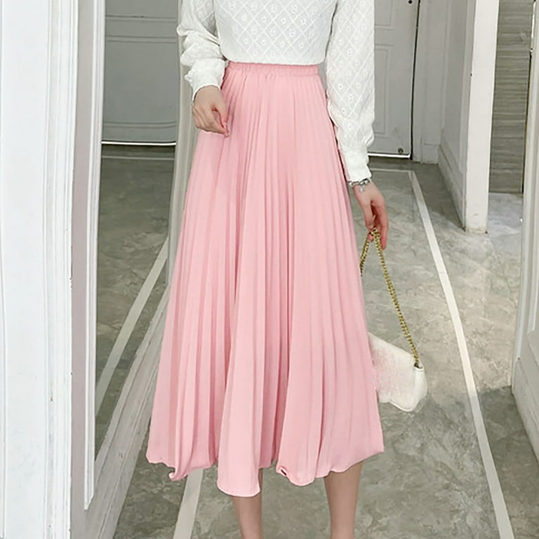 Pink pleated top wrap skirt