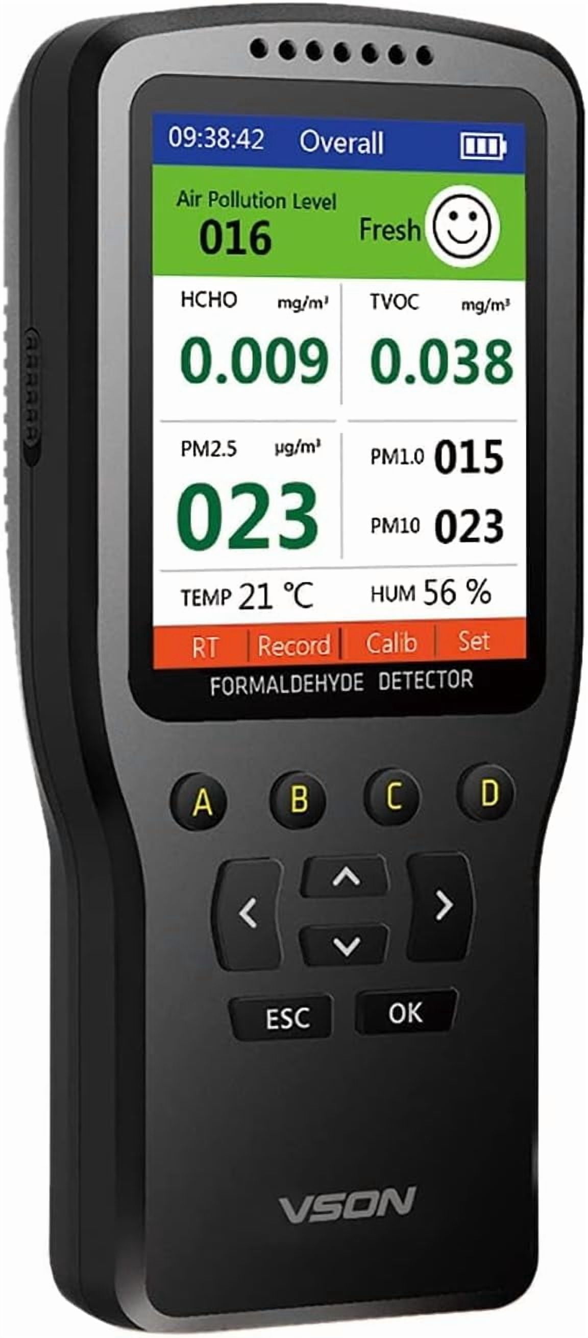 Air Quality Monitor. Nested sensors simultaneously detect Indoor Humidity, Indoor Temperature, and Volatile Harmful Gases Such as Formaldehyde, Benzene, and Ketones in The air.