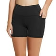 thumbnail image 4 of BALEAF Women's 5" Active Wear High Waist Yoga Shorts with Side Pockets Black XXL, 4 of 7