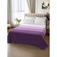 thumbnail image 2 of Purple Ombre California King Size Flat Sheet, Wrinkleproof & Fadeproof Cooling Flat Bed Sheet Only, Modern Abstract Art Farmhouse Striped Breathable Soft Bedding Top Sheets 108 x 98 Inches, 2 of 8