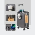 thumbnail image 4 of 22-inch 55cm Multi-Function ABS+PC Travel Suitcase with 360° Universal Silent Wheels, 3-Digit Combination Lock, USB Port, Folding Cup Holder, Side Hook & Design - Available in Blue, Black, Yellow,, 4 of 6