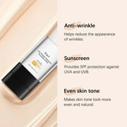 3 In 1 Anti-Wrinkle Foundation Stick, Korean Hydrating Lightweight Flawless Eraser Foundation Stick with Brush, Hydrating Lightweight Multi-Use Foundation Stick With Brush