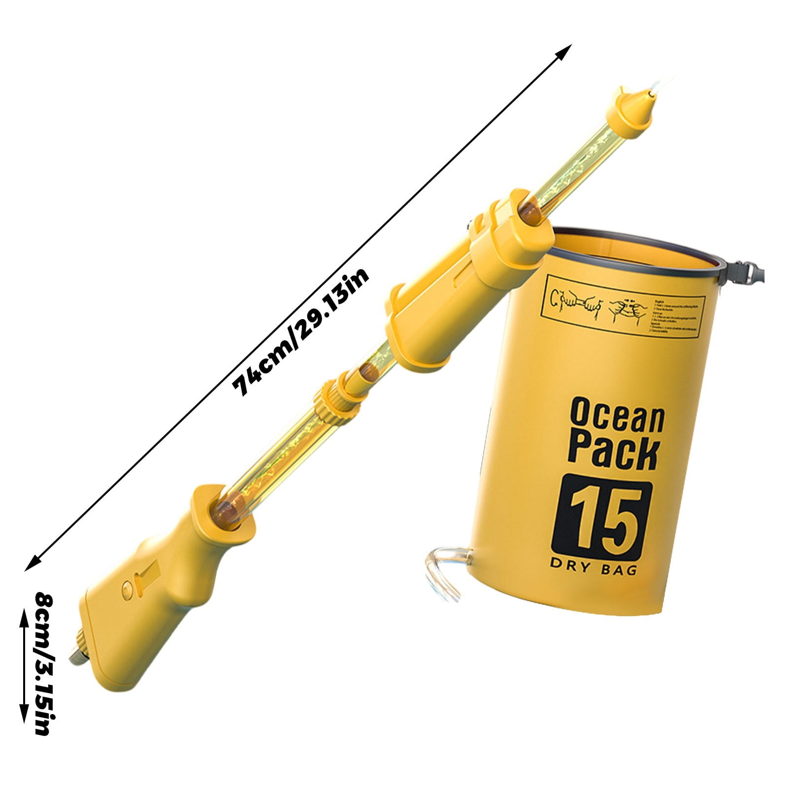 Premium Waterproof Dry Bag 15L with Detachable Hand Pump Perfect for Outdoor Adventures & Water Sports
