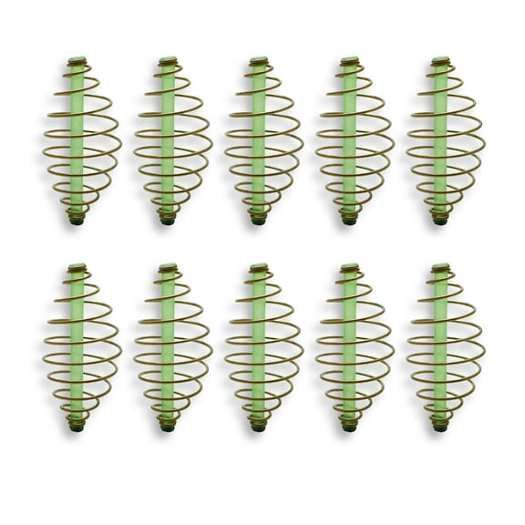 BYNNIX 10pcs Fishing Spring Feeder Fishing Equipment Tool Feeder Basket Baits Thrower Feeder Coil Inline Methods Feeder
