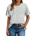 thumbnail image 4 of Clothes Under $5,Kilaqueen Floral Embossed Blouse Tops for Women Dressy Plus Size Tunic Tees Casual Loose Fitness Lightweight Summer Shirts, 4 of 4