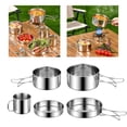thumbnail image 1 of Olla de Camping, utensilios de cocina para acampar, cacerola con mango ergonómico, olla de cocina, olla para el hogar, senderismo, restaurante al aire , 5 piezas 5 piezas incluyen taza de 7 cm Macarena Olla de cocina, 1 of 8