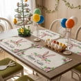 thumbnail image 5 of Bunny Ears Happy Easter Placemats Set of 2, Pink Bow Rabbit Floral Table Mats Washable Heat-Insulation Non-Slip Place Mats for Kitchen Dinner Table Indoor Outdoor Decor,13x19 Inch Linen, 5 of 9