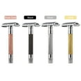 thumbnail image 3 of Graflsoa Rotating Handle Diamond-Pattern Safety Razor for Men - Barber-Grade Shaving Tool, No Blades Included, Rose Gold Finish, 3 of 6
