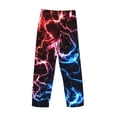 thumbnail image 3 of Lsque Red And Blue Lightning Print Men's Pajama Pants, Lounge Pant - Comfortable Home Wear,Elastic Waistband, Stylish Design-Large, 3 of 9