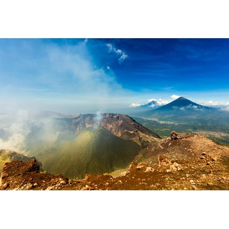 Cresting the peak of Pacaya Volcano in Guatemala City, Guatemala, Central America Print Wall Art By Laura