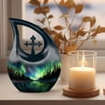 thumbnail image 3 of MUKTIVE Aurora Borealis Urns for Adult Female (1 Large 10 ", 4 Keepsake 3 "), Northan Light Urn for Ashes Adult Male, Cremation Ash Holder, Combo Sets Funeral Gift Urn, Burial Urns for Human Remains, 3 of 7