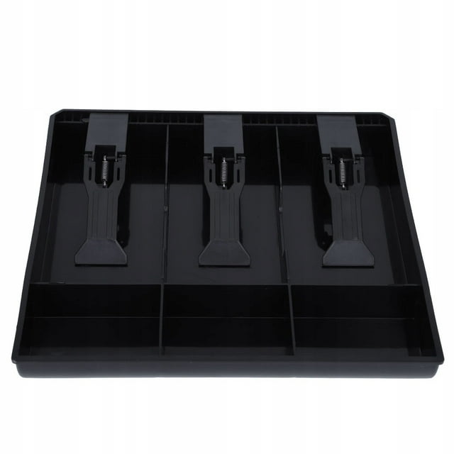 Portable Currency Till For Small Business, Cash Drawer Insert Tray With Spring-Loaded Clip & Curved Design In Durable Construction