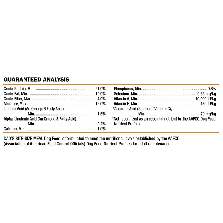 DAD S Bite Size Meal Dry Dog Food 17.6 lbs Walmart